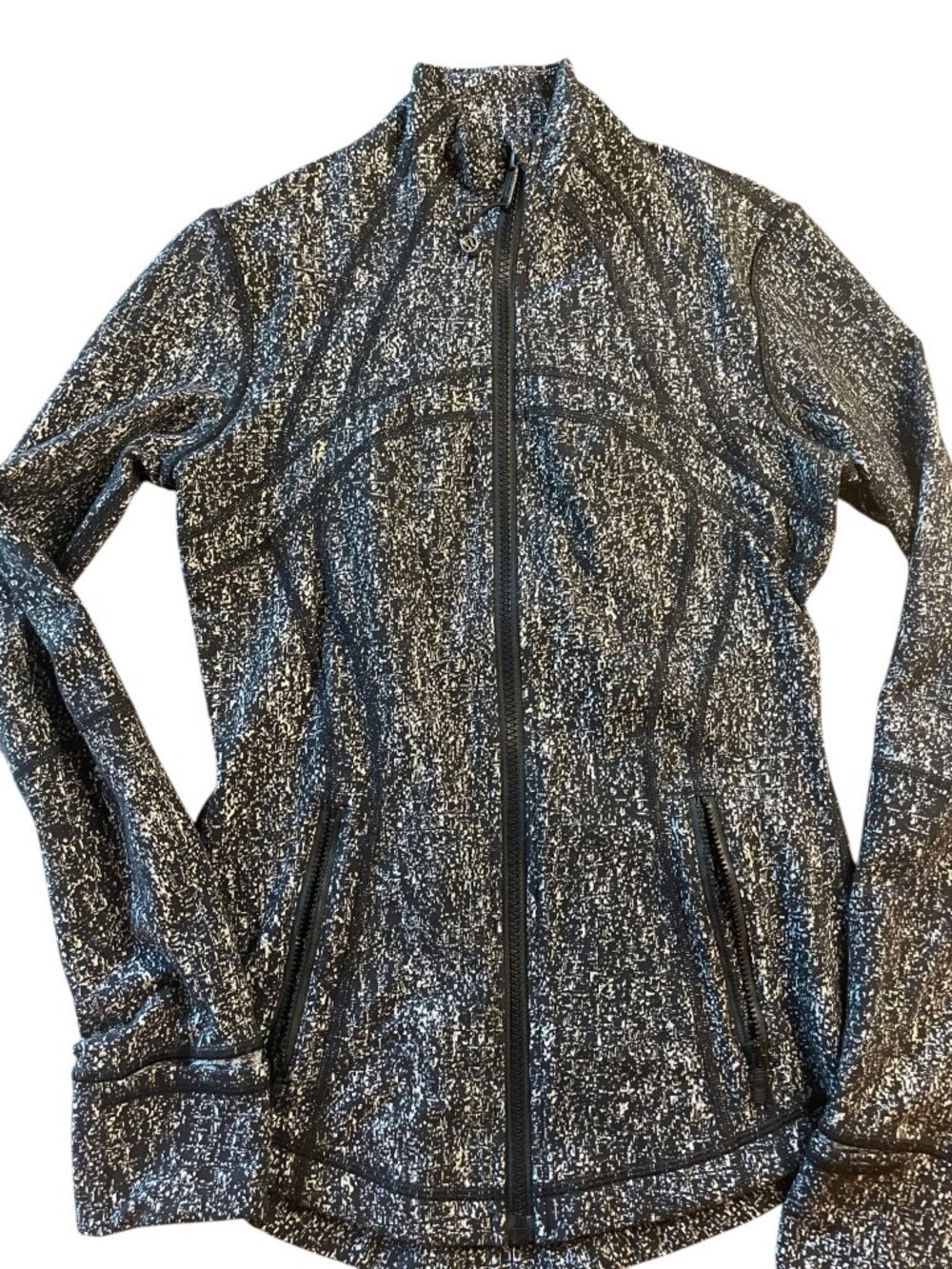 Lululemon Define Jacket Black White Speckled Print Size 4